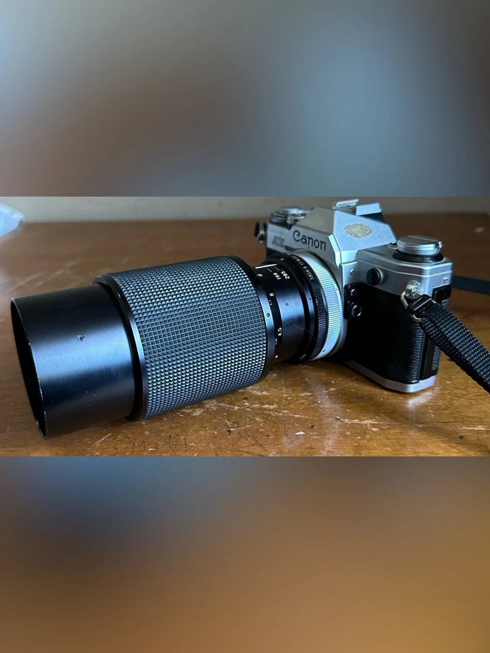 Canon AE-1 SLR 35mm Film Camera w/ Vivitar Macro Focusing Zoom 75-205mm Lens